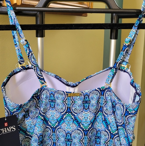 CHAPS Swimwear Skirted One Piece Swimsuit Size 12 - Picture 7 of 14